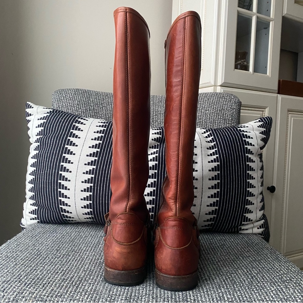 Frye Cognac Harness Tall Riding Boots - Picture 6 of 15
